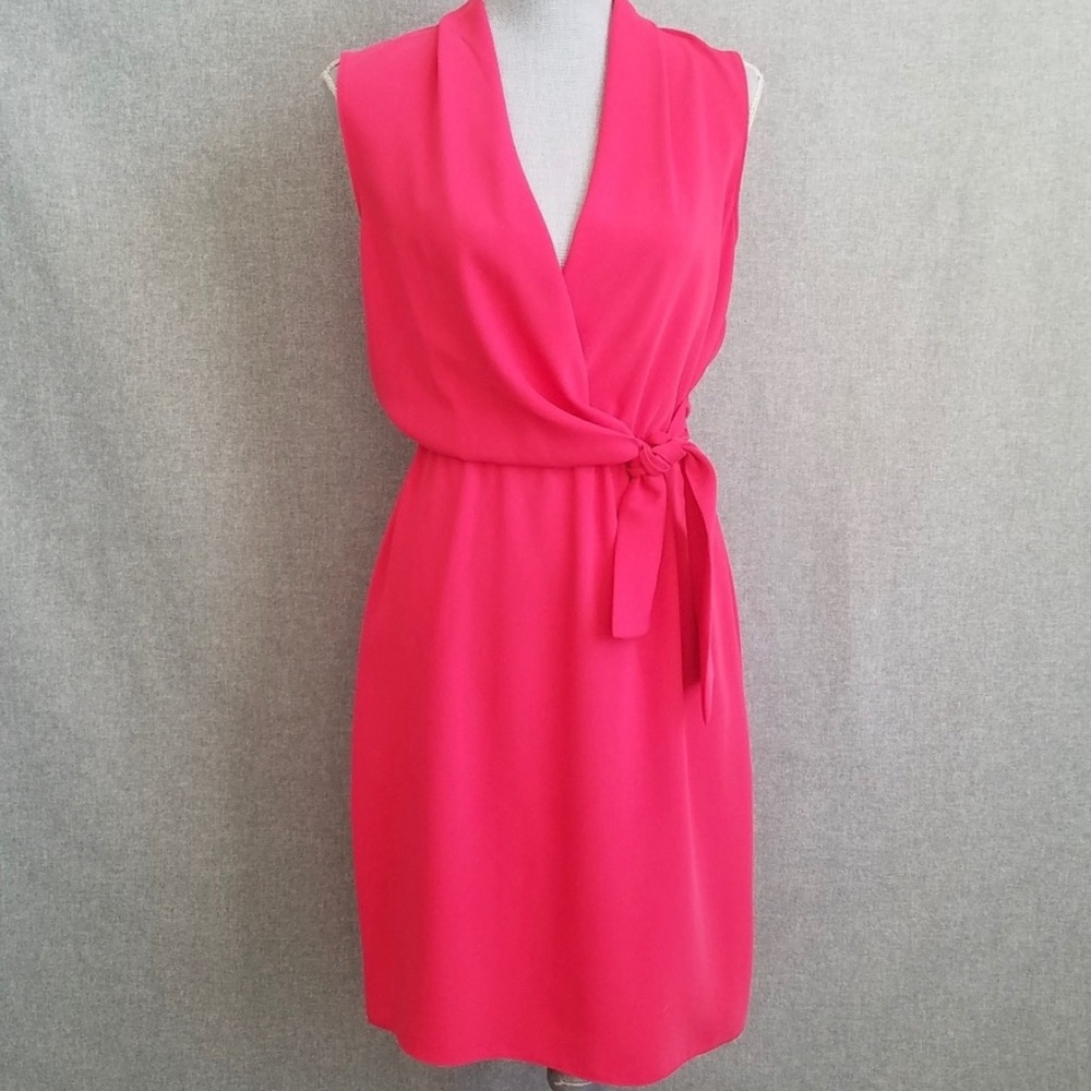 Hot pink tahari dress- like new, size 8